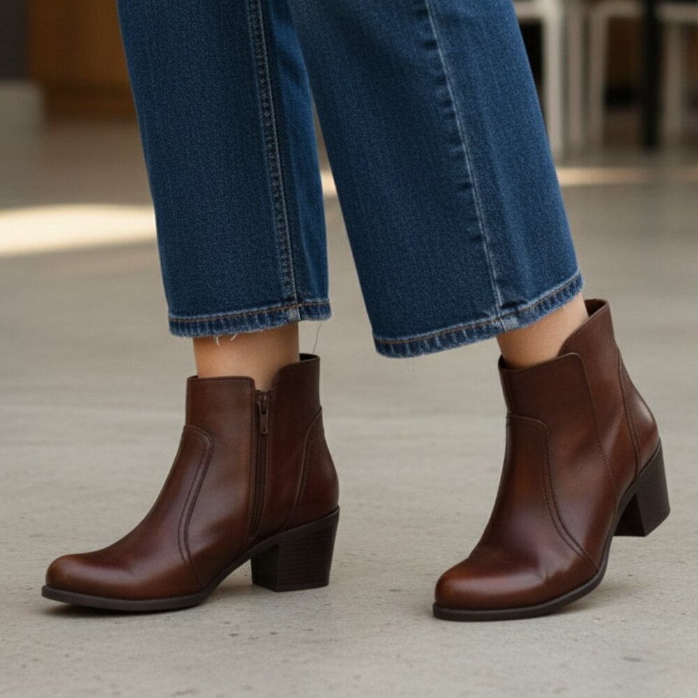 BORN bootie distressed brown leather boot - 7.5
